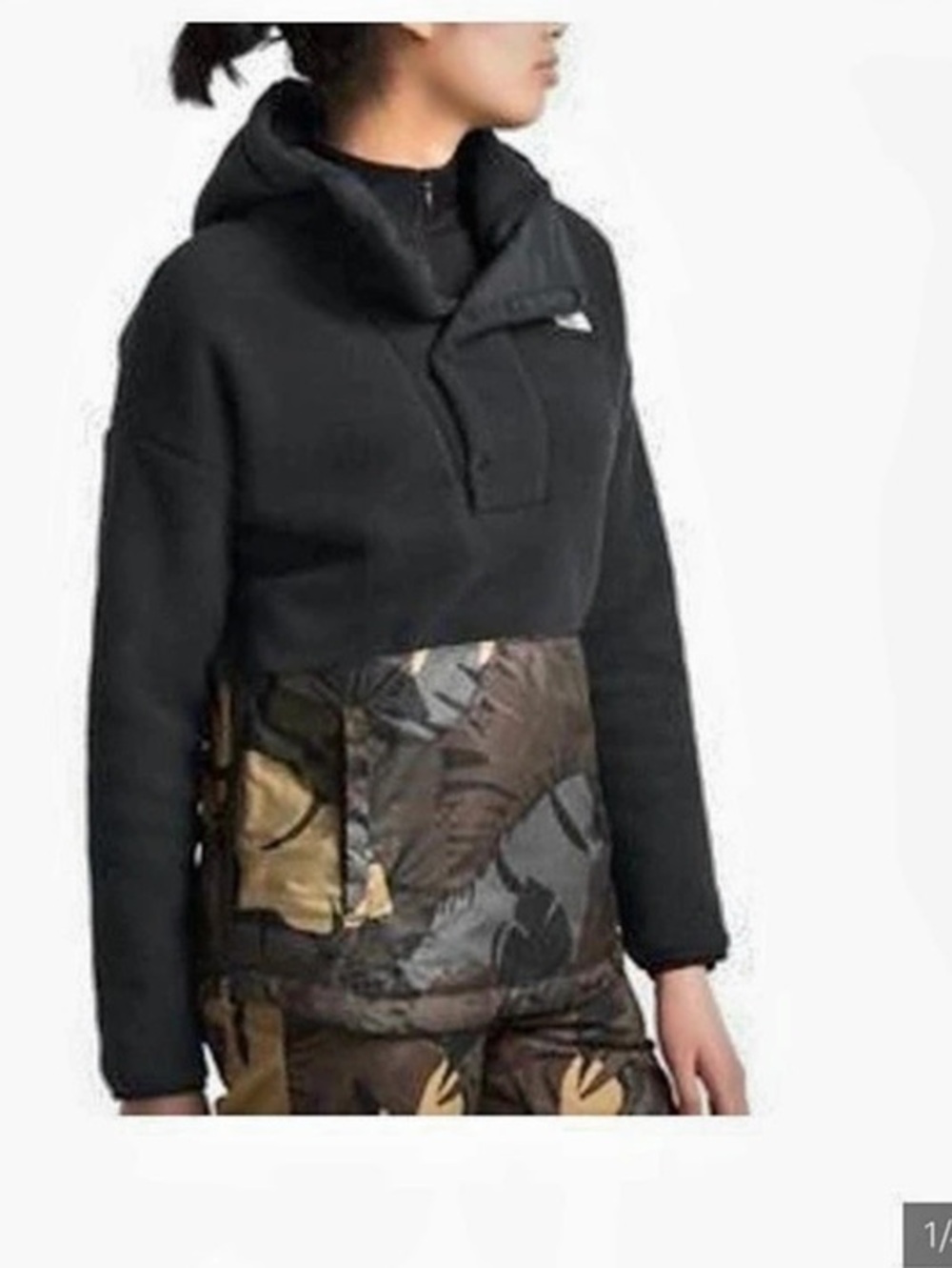 The North Face Sherpa Fleece Hooded Camo Pullover Size Large